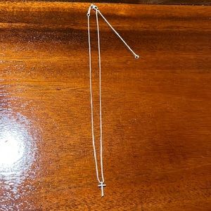 Alex and Ani .925 sterling silver cross necklace. 16”-18”.